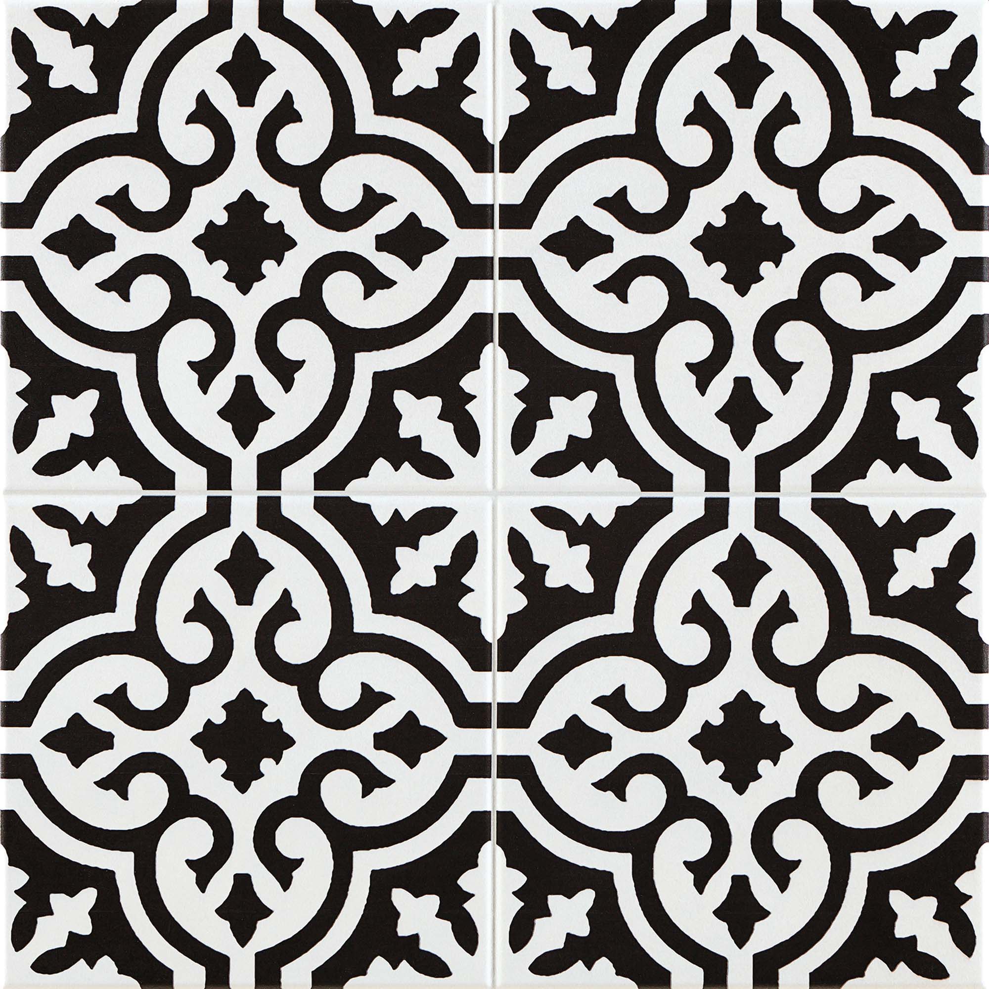 Classic tile. Boulevard negro плитка. Цементная плитка Марокко. At.Classic negro (mat) 45x45. Напольная плитка с узором.