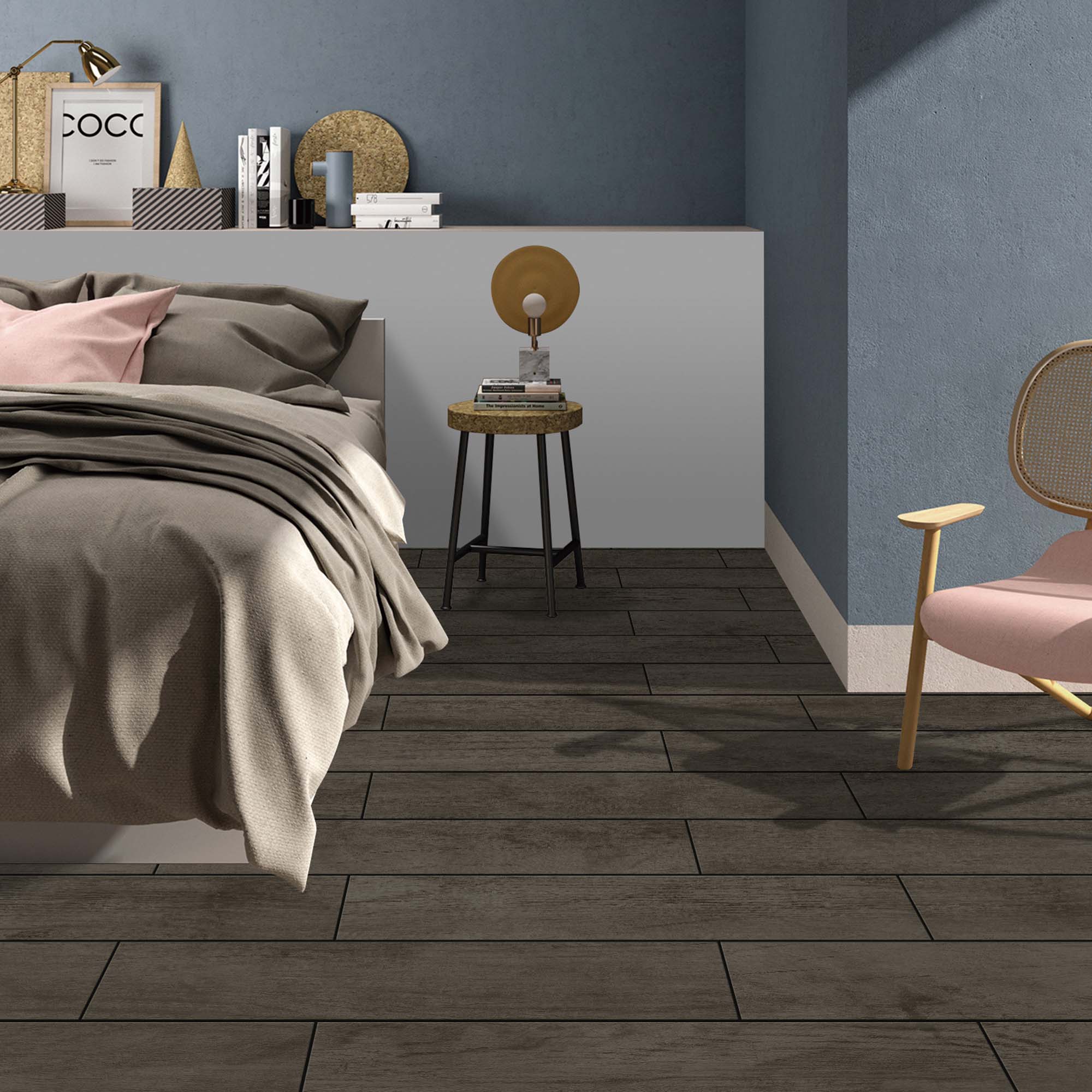 Gres Porcelanico Cairo Black Mate 15x60 cm | mK.cl